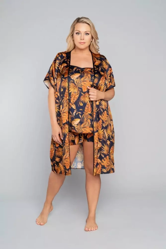 Monstera Szlafrok Damski Italian Fashion- druk