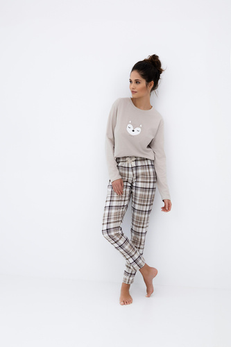 Tinsley Piżama damska Sensis – bawełniana, długa, w kratkę