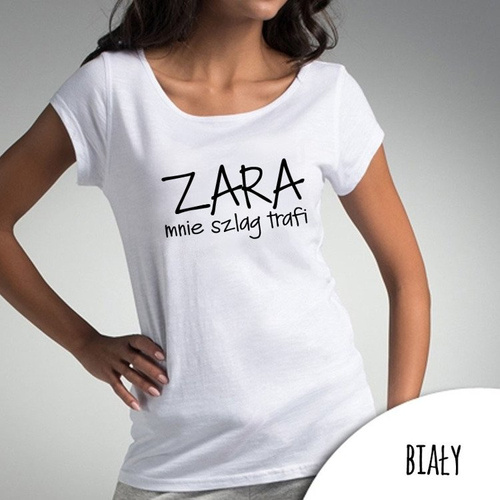 Bluzka damska  "ZARA mnie szlag trafi" Moocha czarny