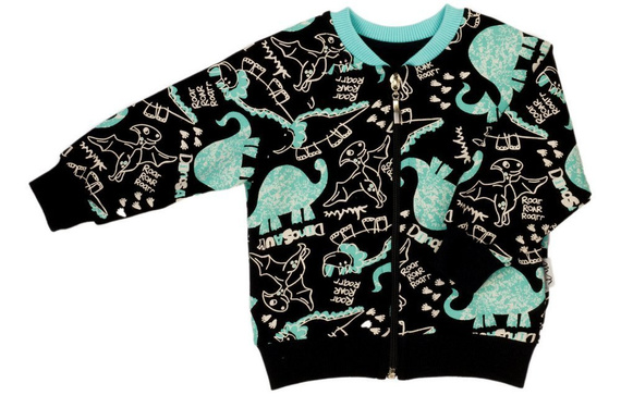 Bluza dresowa rozpinana 178271 "Dino" Nicol - czarny/turkusowy