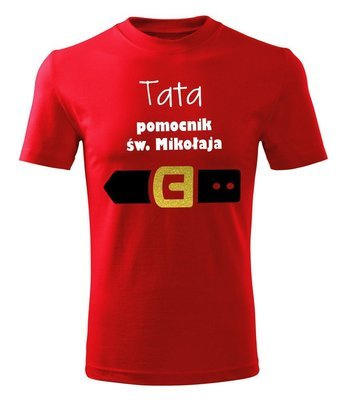 "Tata pomocnik św. Mikołaja" Moocha koszulka męska świateczna