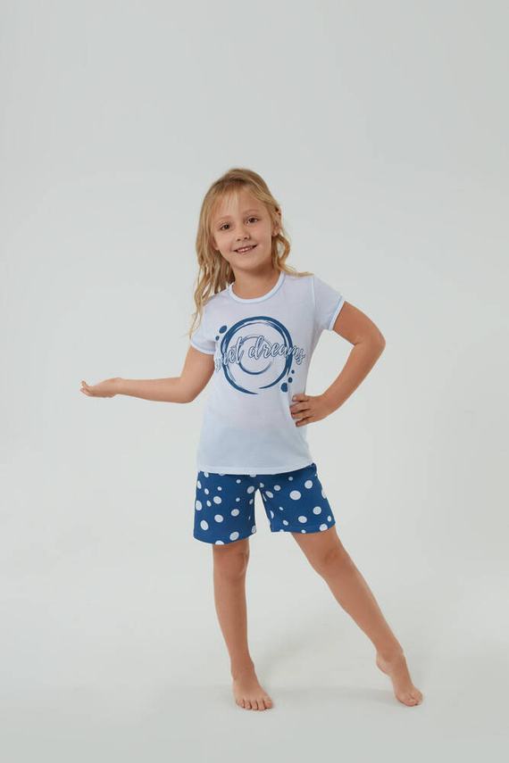 Raba Italian Fashion Piżama dziecięca - biały/druk niebieski