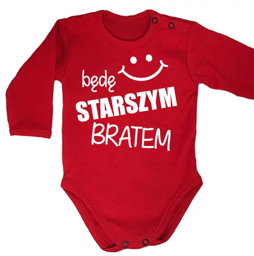 "Będę STARSZYM bratem v2" Moocha body długi rękaw czarny