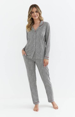 410 Piżama damska rozpinana Cana - grafitowa