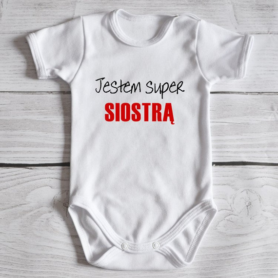 Body krótki rękaw "Jestem super bratem " Moocha czarne