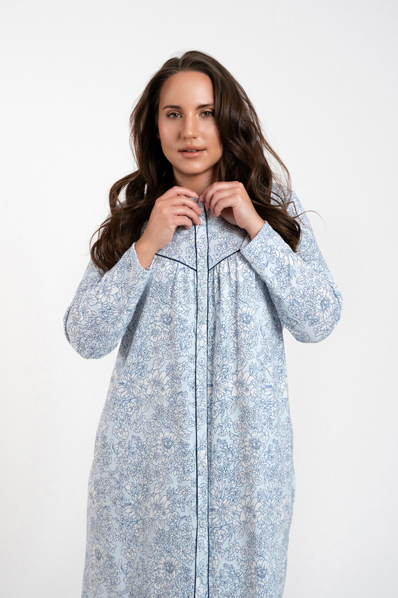 Talita rozpinana koszula nocna Italian Fashion - druk niebieski