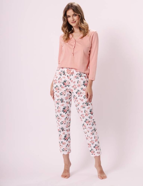 1348 Diana Piżama damska rozpinana Leveza brzoskwiniowy