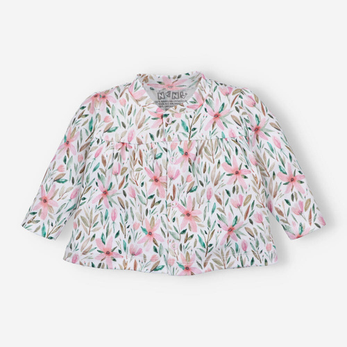 Pink Flowers Kaftanik niemowlęcy z bawełny organicznej Nini