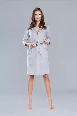 Megan Szlafrok Damski Italian Fashion 3/4 rękaw- jasny melanż