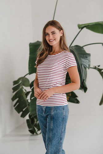 Bluzka do karmienia z krótkim rękawem Milk&Love w paski