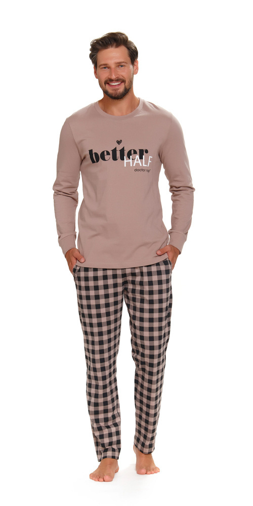 5216 "The best" Piżama Męska Doctor Nap - beige