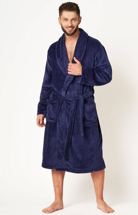 MGL 255 B24 Szlafrok męski Key granatowy