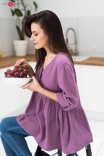 Mother Nature Milk&Love Tunika do karmienia wrzosowy