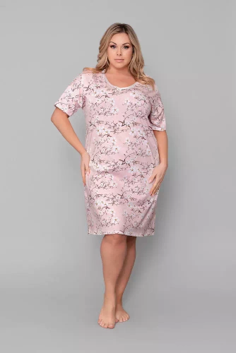 Alwa koszula nocna krótki rękaw Italian Fashion - różowy druk