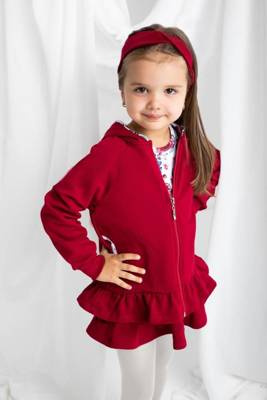 Bluza dresowa rozpinana z kapturem 180275 "Kate" Nicol - bordo