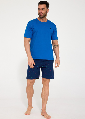 326/208 Piżama Męska Cornette Toucan – 100% Bawełna | Krótki Rękaw + Spodenki | Komfortowy Sen | Stylowy Haft