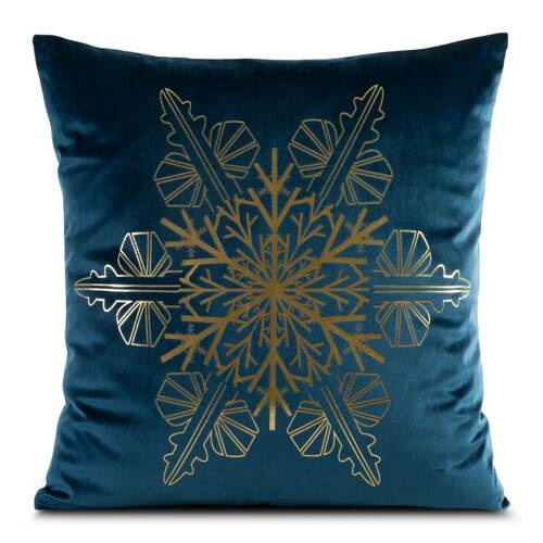 Joy 2 Poszewka świąteczna śnieżynka Eurofirany granatowy