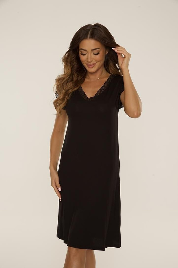 816 Hazel Koszulka nocna De Lafense - czarny