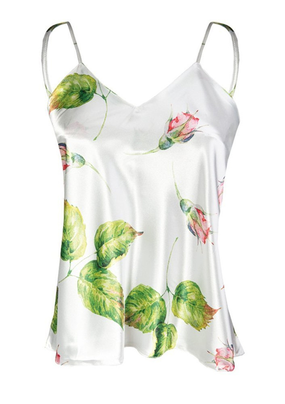 Flowers DK-TK Satynowy top damski DKaren - granat 001