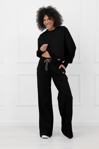 Komplet dresowy damski Margo Italian Fashion – bawełna- czarny 