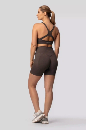 Spaio PUSH-UP PRO spodenki modelujące bezszwowe fitness szorty chocolate