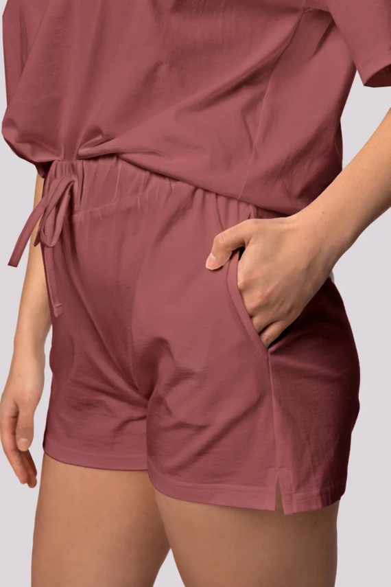 Bliss shortsleeve Piżama damska Mona wiśniowy