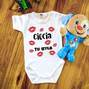 "CIOCIA tu była" Moocha Body niemowlęce krótki rękaw biały