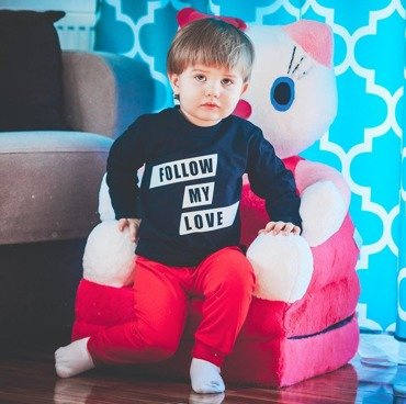 Koszulka długi rękaw "Follow my love" Moocha czarny