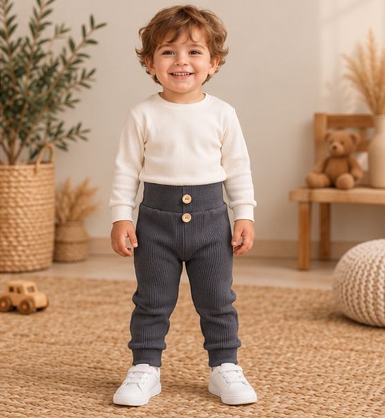 LJ816 Mamatti Legginsy dziewczęce dzwony - brązowy