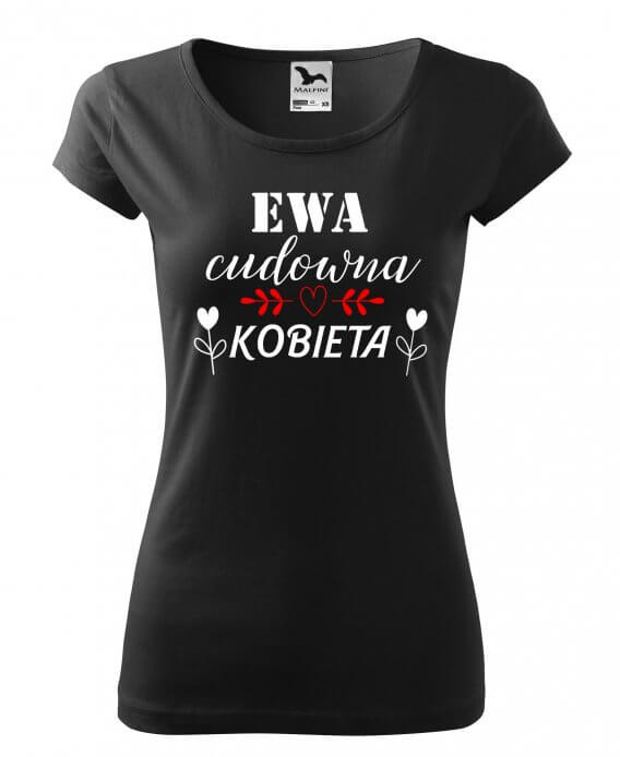 "CUDOWNA KOBIETA na dzień kobiet z imieniem" Moocha koszulka damska biały