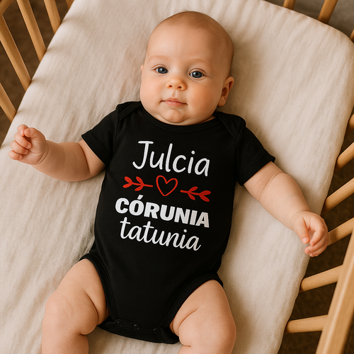 Body długi rękaw " Córunia tatusia z imieniem" Moocha czarny