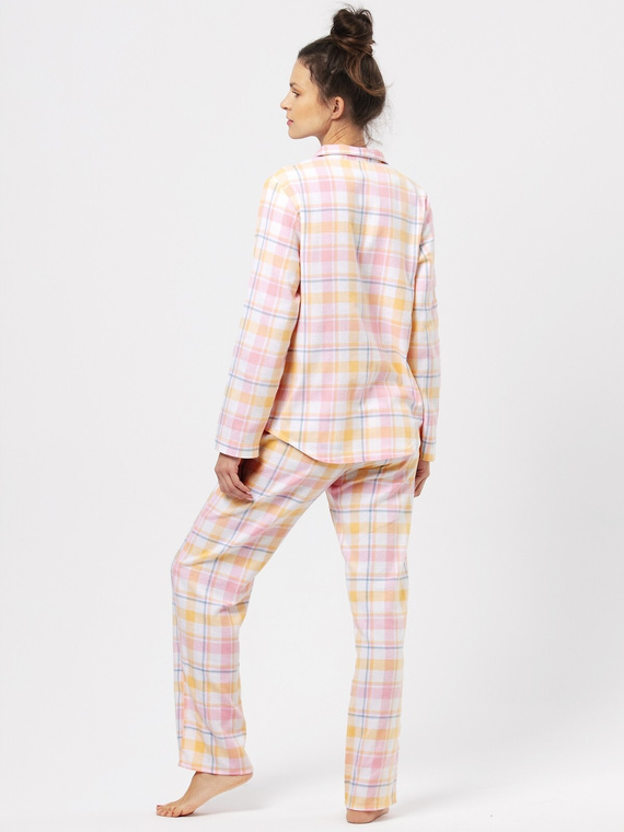 LNS 486 Flanela Bawełniana Piżama Damska Key - różowy