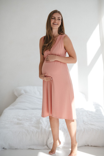 Star Light Koszula nocna ciążowa i do karmienia herbal rose Milk&Love– bambusowa wiskoza | Komfort i kobiecość