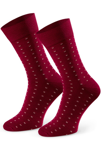 Skarpety męskie Steven Suitline art.056 bordo 250– elegancki wzór, komfort na co dzień