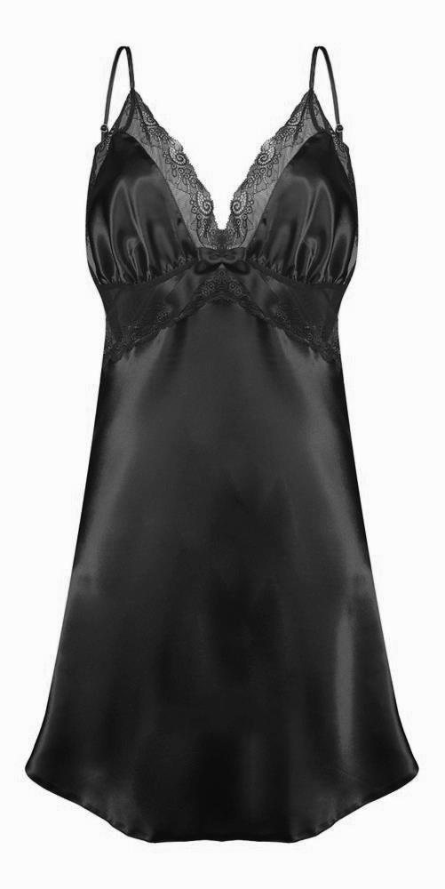 Justine Halka satynowa koszulka damska DKaren - czarna