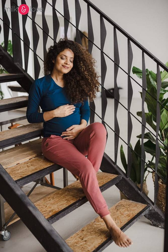 Spodnie Milk&Love dresowe ciążowe dusty cedar