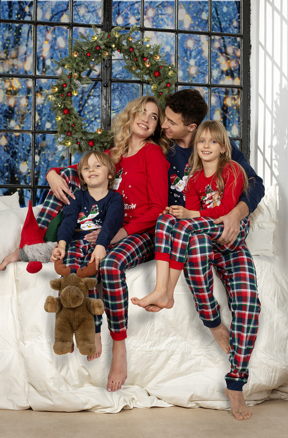 115/236 Snowman Piżama męska świąteczna Cornette - granatowy