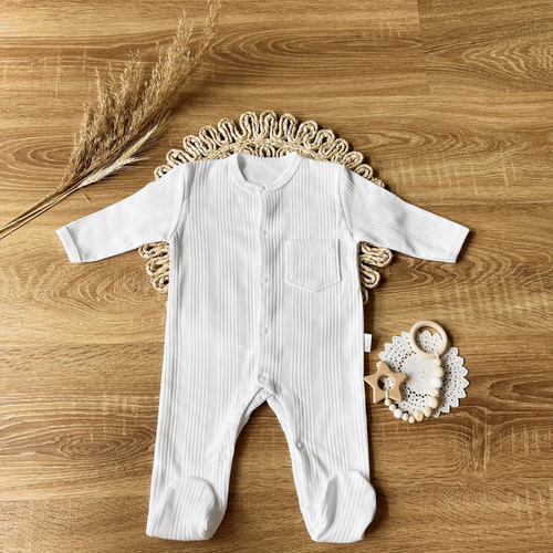 PAAB002 EkoBaby Mamatti Pajac niemowlęcy - biały