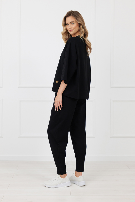 Bluza Kaori Italian Fashion 3/4 rękaw bawełna elastan- czarna