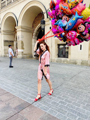 929 Kleoree Szlafrok damski De Lafense - różowy