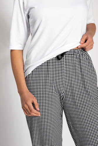 Alexandra Piżama damska Momenti Per Me white-black