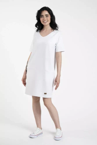 Karina Tunika damska krótki rękaw Italian Fashion - biały