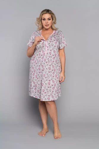 Dolce Italian Fashion Koszula nocna, do karmiernia, krótki rękaw - druk