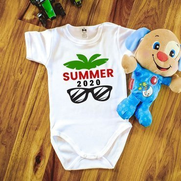 Body krótki rękaw "Wakacje 2020" Moocha biały