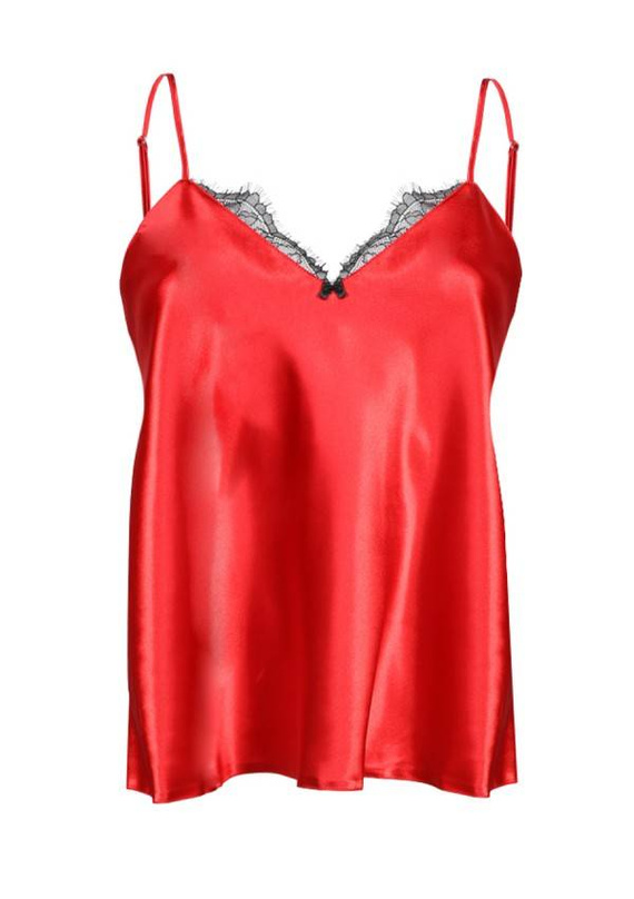 Doris Satynowy top damski DKaren - jasny ecru