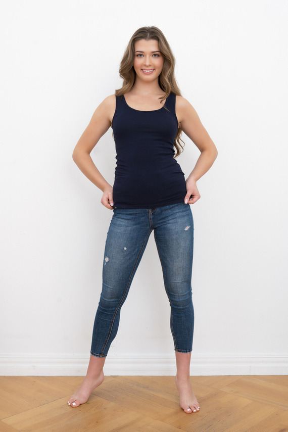 Ibiza Koszula Damska szerokie ramiączka Italian Fashion- granat