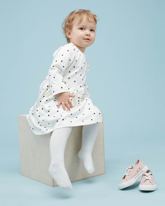 Tres Bien Pinokio Sukienka w groszki - ecru groszki