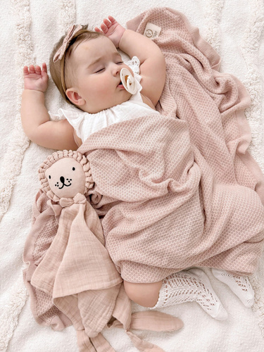 Doudou Lion Yosoy Pluszowa przytulanka - pudrowy róż