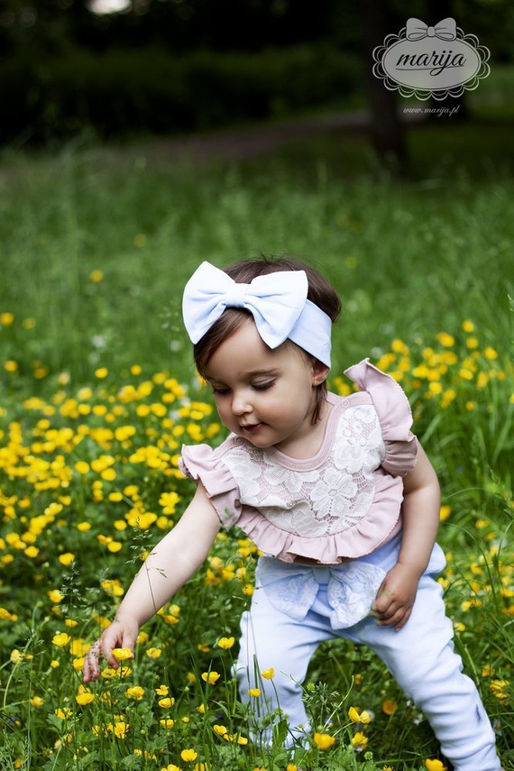 2116K Julietta Opaska z kokardką Marija - błękitny