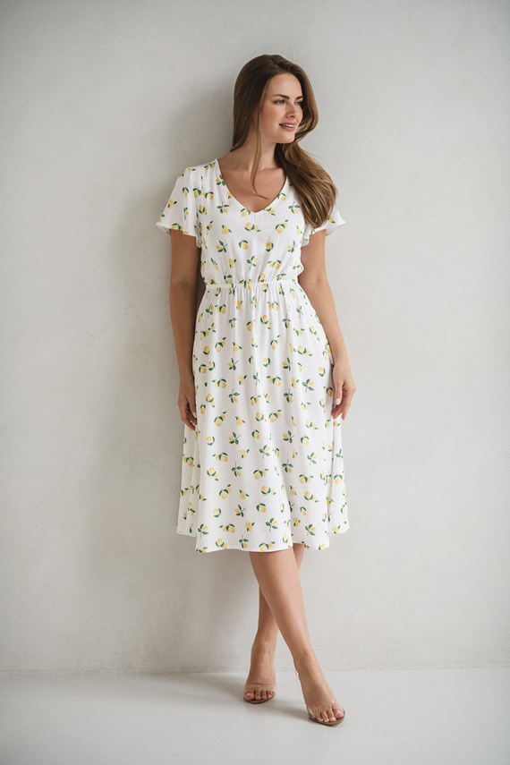 Lovely Dress Midi Milk&Love sukienka ciążowa i do karmienia granatowa w groszki